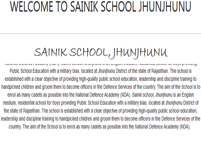 Sainik School Jhunjhunu Recruitment 2021